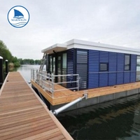 Maison flottante sur l'eau, maison en plastique, modulaire