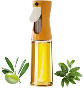 Botella de aceite invertida de vidrio de borosilicato de alta resistencia de 270ml y 240ml, dispensador de aceite para cocina y hogar con botella pulverizadora atomizadora de broche de resorte - Product Image 1