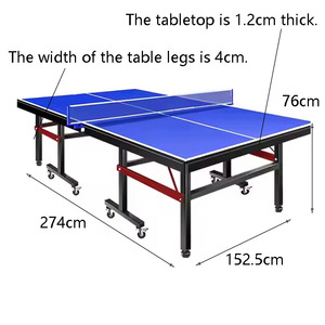 Table de tennis de table pliable pour sport mobile, taille standard 274 cm, table de <span class=keywords><strong>ping</strong></span>-<span class=keywords><strong>pong</strong></span> d'intérieur avec construction en MDF à 8 roues - Product Image 3