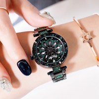 Jam tangan wanita mewah ringan, jam tangan wanita mewah, bunga, baja anti karat, jam Quartz, anti air, mewah