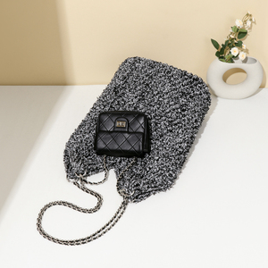 Borsa a Mano Artigianale da Donna in Stile Antico con Tasca a Rete, Catena, Grande Capacità, Design Casual e Personalità Unica - Product Image 5