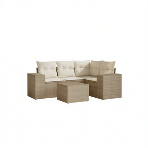 Ensemble de canapés de jardin beige avec coussins, meubles d'extérieur - Product Image 1