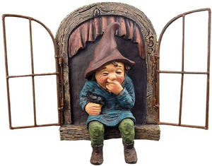 Statue de Nain Espiegle en Resine Peinte a la Main Figurine Decor Jardin Ornement Decoration Maison Cadeau Collection - Product Image 5