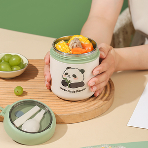 Boîte à lunch portable et mignonne pour enfants avec pot alimentaire <span class=keywords><strong>en</strong></span> acier inoxydable 304, récipient à soupe sous vide, <span class=keywords><strong>sac</strong></span> isotherme et cuillère <span class=keywords><strong>en</strong></span> plastique - Product Image 4