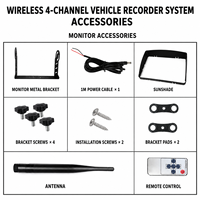Système de caméra de recul sans fil 4 canaux pour véhicule commercial avec moniteur 7 pouces, vision nocturne IR, étanche, antichoc CY-W2