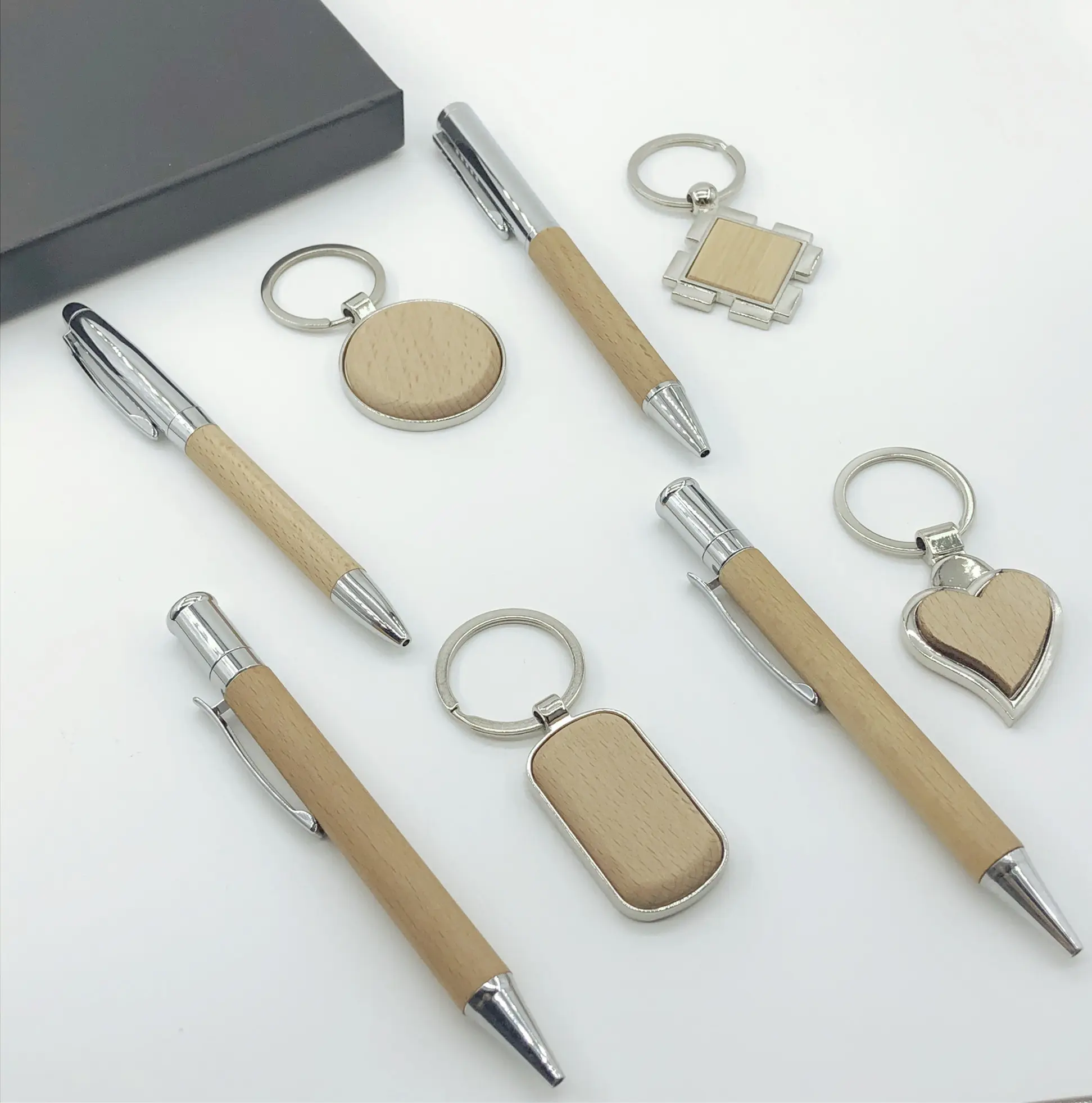 Conjunto de llavero y bolígrafo con logotipo personalizado impreso, Set de regalo de papelería para negocios, exclusivo, precio de fábrica de China