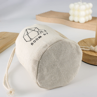 Pochette en toile de coton à fond rond avec logo personnalisé, sac cadeau cylindrique écologique pour emballage de bougies et de bijoux, vente en gros