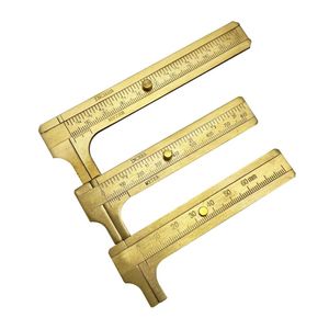 เครื่องมือทำเครื่องประดับ ไม้บรรทัดวัดขนาดแบบเวอร์เนียร์ขนาดเล็ก 60 มม. 80 มม. 100 มม. ทำจากทองเหลือง - Product Image 2