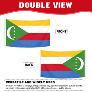 Bandera Personalizada de Comoras para Exteriores, 90x150cm, Bandera Nacional con Creciente y Cuatro Estrellas, Sublimación en Poliéster 100D - Product Image 3