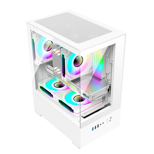 Nhà máy OEM mới được thiết kế mATX <span class=keywords><strong>PC</strong></span> trường hợp cho game thủ 3 mét cong Tempered Glass bảng điều chỉnh & RGB người hâm mộ - Product Image 1