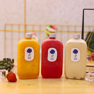 Botellas de PET Cuadradas de 300ml, 350ml, 400ml, 500ml con Tapa de Rosca, Impresión Serigráfica, Grado Alimenticio, Libres de BPA, para Leche, Té, Agua, Jugo, Refresco - Product Image 2