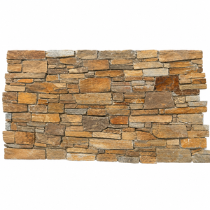 Revestimiento de Pared Interior de Piedra Natural, Losa Delgada Rústica con Superficie Dividida, Color Beige, Amarillo, Blanco, Pizarra - Product Image 1