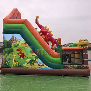 Giant outdoor bounce house combo jumping castle aufblasbare rutsche dino park inflatable <b>slide</b> for kids - Product Image 3