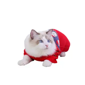 Fábrica personalizar pet roupas gato acessórios pequeno cão inverno calor outono inverno roupas pet roupas camisola do Natal