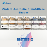 Kit de glaçure régulière Offre Spéciale de zirdent 18 nuances de zircone dentaire en céramique Kit de glaçure et de tache dentaire esthétique naturelle résine 3D