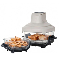 Freidora de Aire de Vidrio TOC, Capacidad de 4+1.5L, Control Digital, Ahorro de Energía, Cocina Eléctrica Portátil 4 en 1, Horno y Freidora