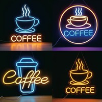 Enseigne LED néon personnalisable pour café, bar, décoration de pièce, lettres lumineuses d'ambiance, panneau de fond, enseignes lumineuses LED