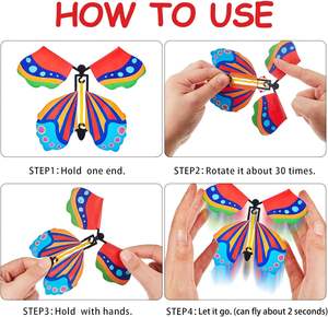 Fée magique papillon volant avec élastique, jouet papillon à remonter, cadeau <span class=keywords><strong>surprise</strong></span>, fête, Noël, vente chaude - Product Image 3