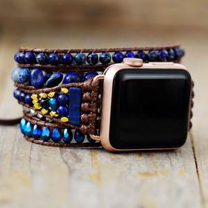 สายนาฬิกาหินแท้ Lapis Lazuli สำหรับ <span class=keywords><strong>Apple</strong></span> Series 8 7 6 41มม. 45มม. - Product Image 3