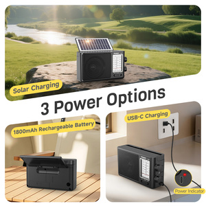 Radio Portátil AM/<span class=keywords><strong>FM</strong></span>/SW PRUNUS J-08S, Batería Recargable Solar, Carga USB, Altavoz Potente, Transistor, Excelente Recepción - Product Image 6