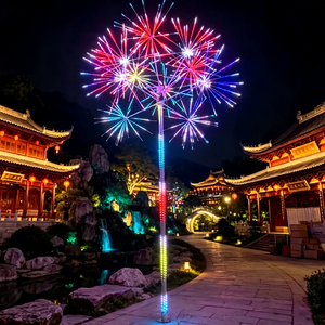 Lumières d'arbre en forme de feux d'artifice rayonnants : apportez une énergie festive aux parcs, stations balnéaires, places publiques et rues commerciales - Product Image 1