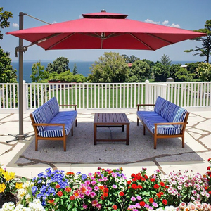 Paraguas de jardín de gran tamaño cuadrado resistente, sombrilla romana plegable impermeable con Base para comedor al aire libre, muebles de Hotel - Product Image 3
