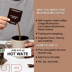 Em Room ushroom-Café <span class=keywords><strong>de</strong></span> marca privada, Chaga reishi, polvo orgánico para <span class=keywords><strong>la</strong></span> salud - Product Image 5