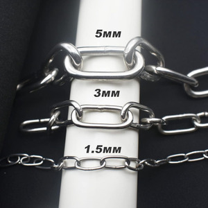 स्टेनलेस स्टील304 सुरक्षा श्रृंखला 20in (l) x 0.12in (t) लंबी लिंक श्रृंखला प्रकाश - Product Image 5