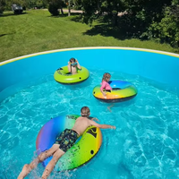 Kundenspezifischer Großer Robuster Aufblasbarer PVC-Schwimmteich Kommerzieller Tragbarer Drop-Stitch DWF für Kinder und Erwachsene Außenbereich