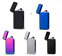 Briquet électronique USB rechargeable sans flamme à double arc, coupe-vent, personnalisé et unique, pour cigarettes, idéal pour les cadeaux promotionnels