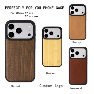 Funda de Madera Natural de Lujo para Teléfono Celular <span class=keywords><strong>iPhone</strong></span> 17, Funda de Madera Real para <span class=keywords><strong>iPhone</strong></span> 15 16 17 Pro, Venta Caliente Personalizada - Product Image 1