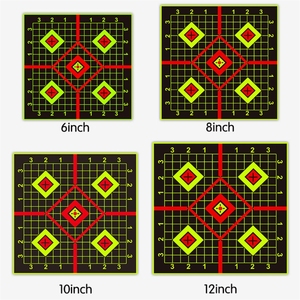 6 "8" 10 "12" Kích thước vuông Sight trong Hỗ trợ màu sắc thực tế tác động Sticker mục tiêu cho borsighting zeroing trong quang học của bạn <span class=keywords><strong>Rifle</strong></span> phạm vi - Product Image 2
