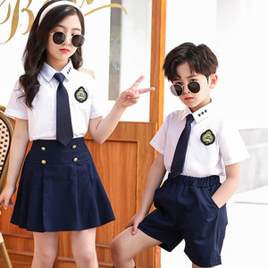 <strong>New</strong> Custom Design White Shirt Navy Shorts Boys Girls <strong>School</strong> <strong>Uniform</strong> for Summer <strong>Kindergarten</strong> Sport <strong>Style</strong> Polyester for Kids - Product Image 4