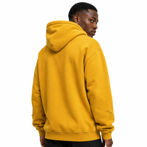 Sweat à capuche pour homme en molleton bouclette 100% coton épais 500 grammes, délavé à l'acide et vieilli, avec broderie graphique, fermeture éclair surdimensionnée et strass - Product Image 2