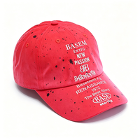Casquette de baseball brodée rouge, casquette décontractée en coton, casquette de sport unisexe réglable pour un usage quotidien en extérieur