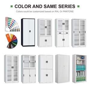 Armoire de rangement en acier à 4 portes avec serrure, armoire à dossiers verrouillable réglable pour la maison, meuble de bureau en métal - Product Image 4