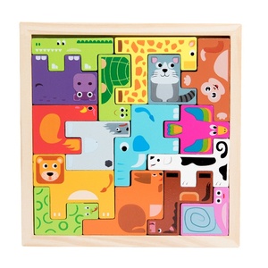 Blocs de construction à thème Bloc de construction en bois Puzzle Jouet éducatif pour enfants Jouets de développement intellectuel du cerveau - Product Image 6