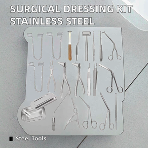 Surgical Dressing Instruments Set Stainless Steel Manual Tools CE Certified for Wound Care First Aid Kit Professionals Clinics - Product Image 2