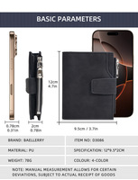 Dompet Pria Ramping Bergaya Pola Geometris Dompet Bisnis Pendek Saku Ritsleting Slot Kartu Bordir Huruf Kulit PU