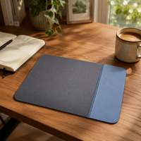 Tapis de souris sans fil en cuir PU et caoutchouc, design minimaliste, compatible Qi, charge rapide 15W, port USB C