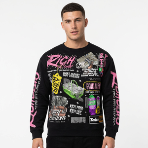 2027 Men's <b>Long</b> <b>Sleeve</b> <b>T</b>-<b>Shirt</b> Black Digital Print Street Style O-Neck Regular Fit Knitted Polyester - Product Image 6