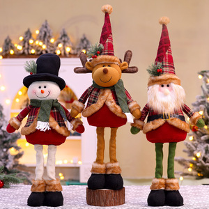 Grande figurine de Noël extensible, Père Noël et bonhomme de neige debout, décoration de Noël - Product Image 2