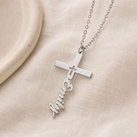 Collier personnalisé Hainon en acier inoxydable avec pendentif lettre cursive, collier avec nom personnalisé pour homme et femme