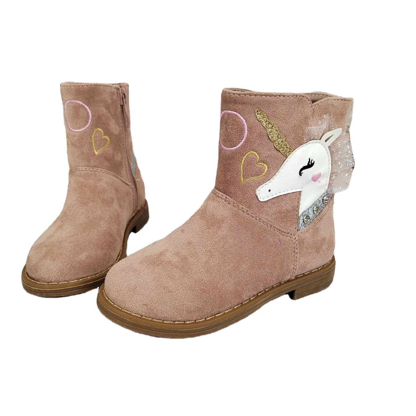 The latest girl's boots fashion cute animal decals with love embroidery diamond multi-fashion wind lovely girl's boots