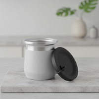 Tasse à Yerba Maté QIQING en Acier Inoxydable à Double Paroi, Certifiée LFGB, Style Classique, Incassable, Isolée, Petite Tasse à Thé