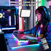 Kit de lumière vidéo de Studio LED 22W, lumière de remplissage de caméra avec support de pince C pour l'enregistrement vidéo de jeu