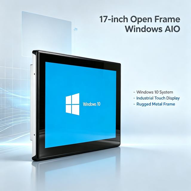 17" Open Frame Fanless Industrial Touch Panel PC, IP65 Front Capacitive Touch All in One HMI Computer, Support OEM ODM Panel PC