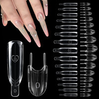 120 pièces, 15 tailles, formes à ongles en cœur pour sandwich, double forme, pour extension rapide des ongles en gel, réutilisables