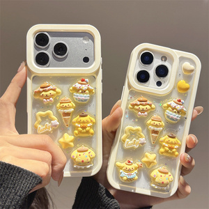 Funda para Teléfono Móvil con Diseño de Pompompurin de Dibujos Animados, para iPhone 17 Air 16 15 Pro Max, Linda, de Resina, con Estrellas, Transparente - Product Image 1