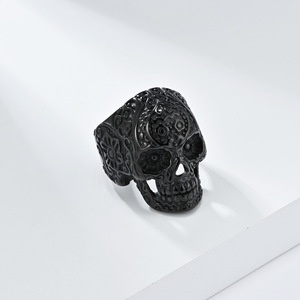 Skull <b>Ring</b> For <b>Men</b> Zinc Alloy Black Gold Silver Punk Style Jewelry Casual Wear - Product Image 4